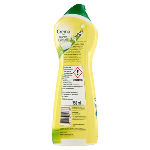 Cif Crema Limone, Detergente Per Superfici Dure - 750 ml