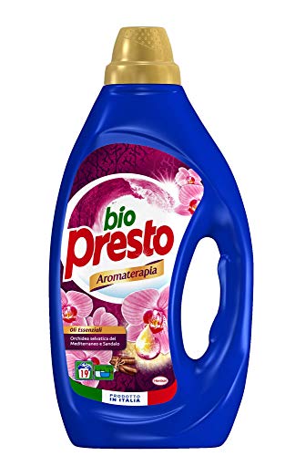 Bio Presto Liquido, Detersivo Lavatrice Liquido, Aromaterapia alla Orchidea, confezione risparmio 6 x 19 Lavaggi (114 lavaggi)