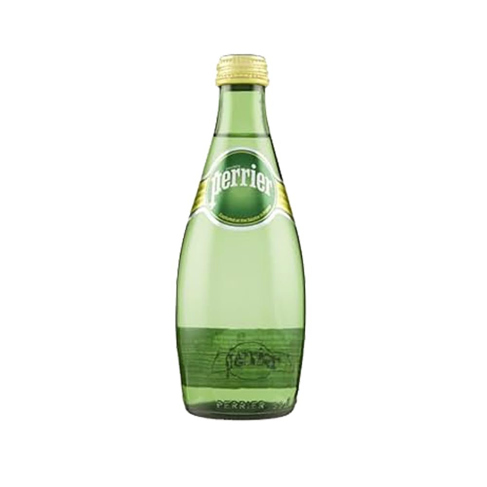 Acqua Perrier | Acqua Minerale Naturale Frizzante | Vetro con Tappo Richiudibile | 330 ml x 24 Bottiglie | Francia | Cocktails
