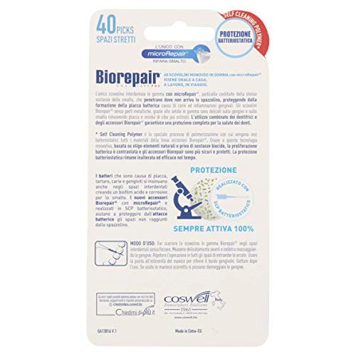 Biorepair, Scovolini Interdentali Cilindrici con MicroRepair, Scovolini Dentali, Formato Ultra Fine, Antibatterici, per una Pulizia Profonda per Gengive
