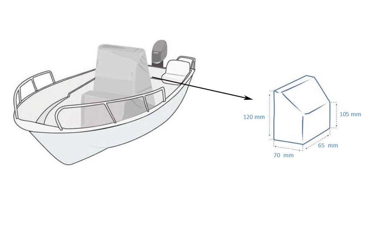 CG94 - Coperta per Barca, Copertura Protettiva per Imbarcazione con Console Centrale, Grigio Taglia M