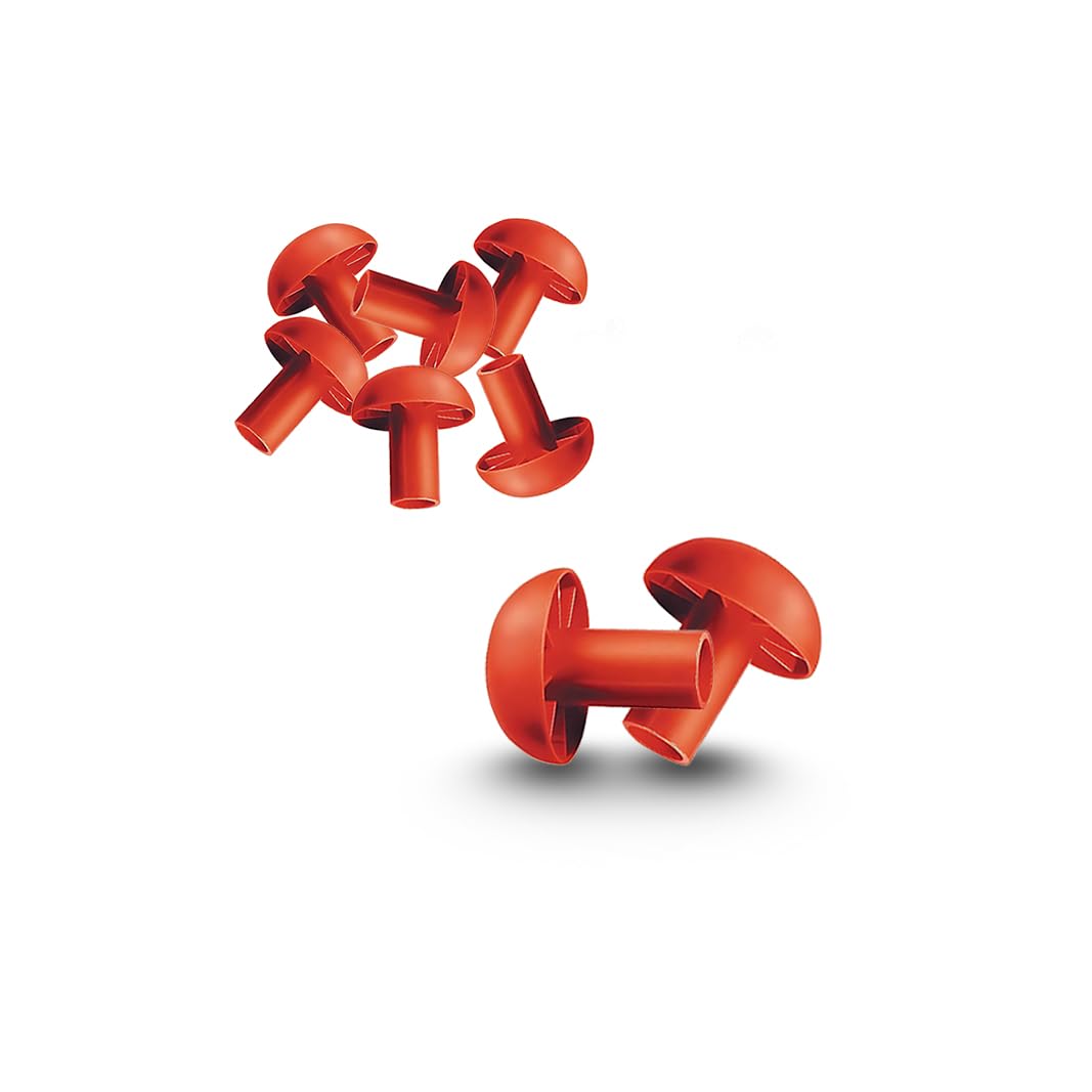 CG94 - Tappi Segnaletici Copritondino in Polietilene Rosso - Sicurezza in Cantiere per Monconi e Barre di Acciaio - Ø 6-20 mm (50)