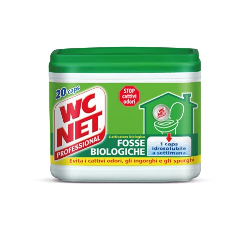Wc Net Professional Fosse Biologiche, Capsule Idrosolubili per WC, Scioglie gli Ingorghi