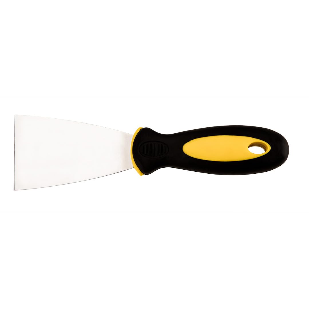Spatola Per Stuccatori Lama In Acciaio Inox. Manico In Gomma Antiscivolo Ergonomico.