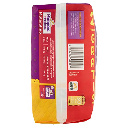 Pampers Progressi Extralarge, 17 Pannolini, Taglia 6+ (16+ Kg)