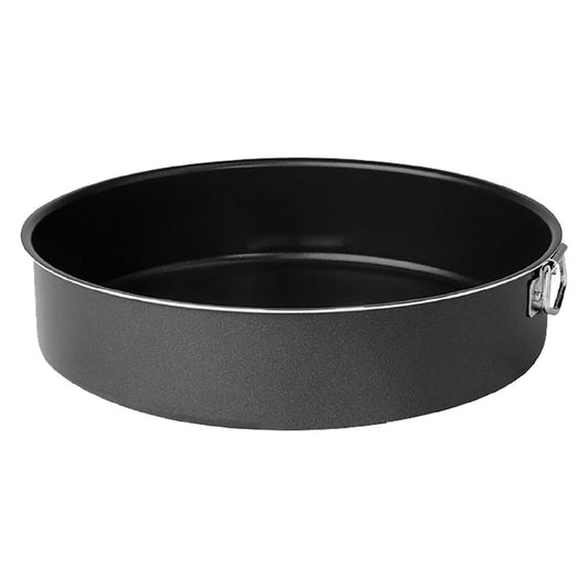 Tortiera tonda con bordo alto PENTALUX in alluminio professionale con anello, diametro 26 cm, linea BLACK antiaderente