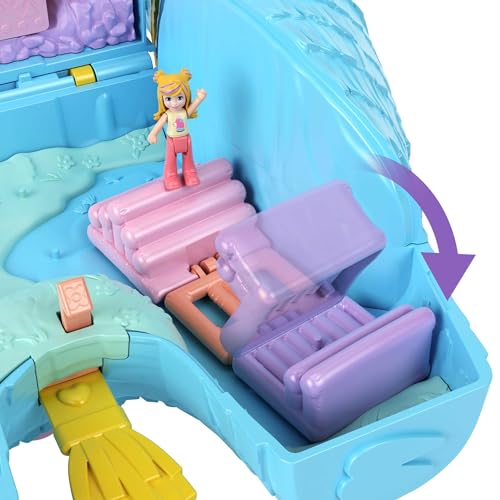 Polly Pocket - Festa Unicorno, playset con 2 mini bambole e cuccioli, include 25+ accessori tra cui una mini pignatta e una mongolfiera, giocattolo