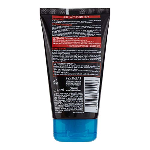 Garnier Pure Active Intense 3 in 1 Maschera Viso Punti Neri, Gel Detergente e Scrub Viso con Carbone Vegetale, 150 ml parent