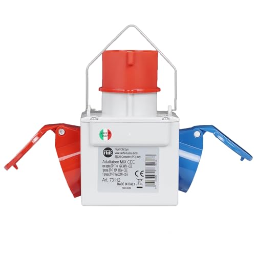 FANTON 73112 Adattatore industriale da spina 3P+N+T a 1 presa 3P+T e 1 presa 2P+T IP44