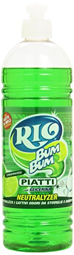 Rio - Bum Bum, Detersivo Piatti con Glicerina, Neutralyzer - 5 flaconi da 800 ml [4 l]