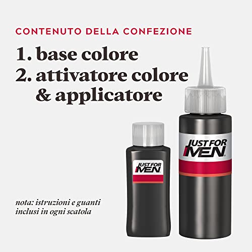 Just For Men Colorante in Gel, Tinta Capelli Uomo, Colore Castano