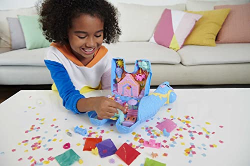 Polly Pocket - Festa Unicorno, playset con 2 mini bambole e cuccioli, include 25+ accessori tra cui una mini pignatta e una mongolfiera, giocattolo