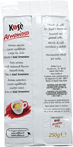Kosè - Caffè Armonioso, Miscela di caffè torrefatto e macinato - 10 pezzi da 250 g [2500 g]