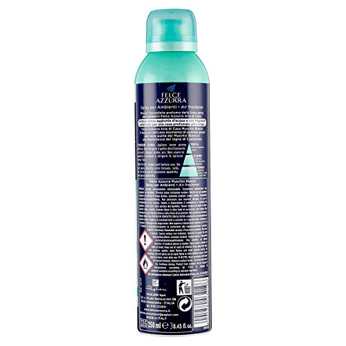 Felce Azzurra - Profumatore per Ambienti Spray Muschio Bianco a Lunga Durata, Deodorante Ambiente senza Acqua dal Profumo Intenso Istantaneo, Profumatore Ambiente Casa Zero Aloni, Profumatori 250 ml