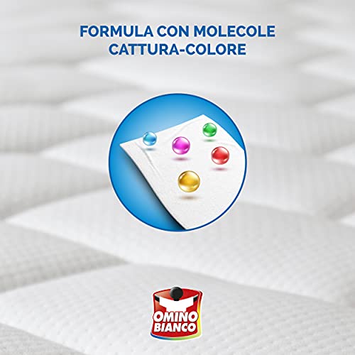 Omino Bianco - Fogli Salva Colore, Struttura a Nido d'Ape, Catturano il Grigio e i Colori Dispersi nel Lavaggio, 16 Pezzi + 4 Omaggio