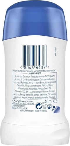 Dove, Deodorante Original Stick, Deodorante Antitraspirante in Stick, con 1/4 Crema Idratante, Protezione Fino a 48 Ore, con Olio Nutriente, Deodorante Uomo e Donna, 40 ml