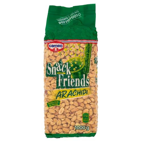 Cameo Snack Friends Arachidi Tostate e Salate, Arachidi Tostate e Salate Confezionate in Busta Sottovuoto per Mantenerne la Croccantezza, Senza Olio di Palma, Vegano, 1 Kg Complessivo