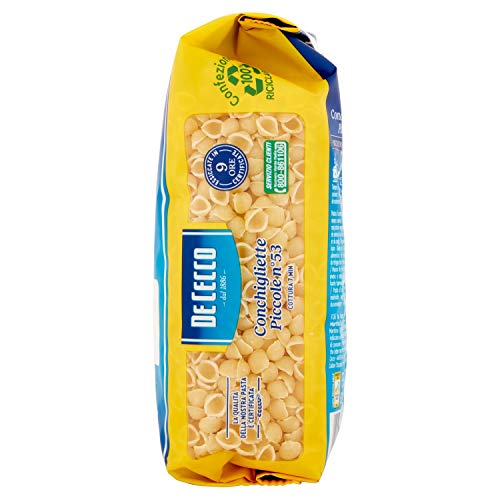 De Cecco - Conchigliette Piccole, Pasta di Semola di Grano Duro - 6 pezzi da 500 g [3 kg]