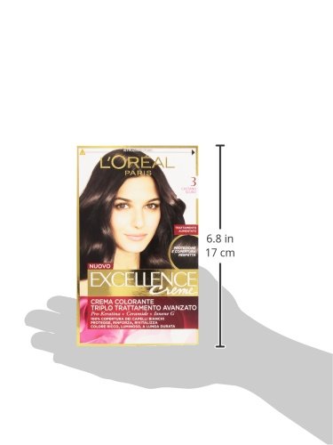 l'Oréal Paris Excellence Crema Colorante Triplo Trattamento Avanzato, No. 3 Castano Scuro -