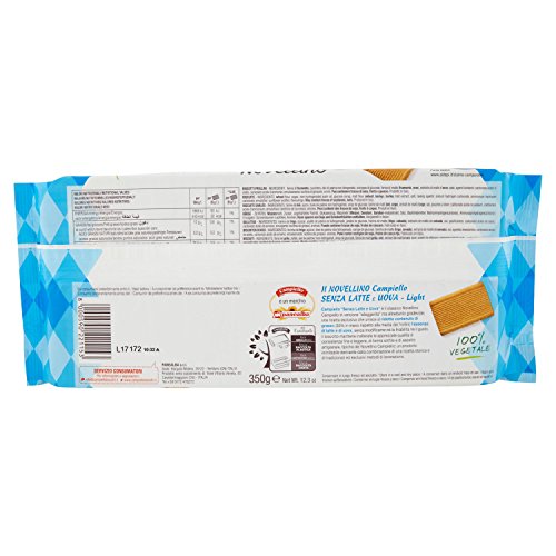 Campiello - Novellino, Biscotti Frollini, Senza Latte e Uova - 6 confezioni da 4 pezzi da 87.5 g [24 pezzi, 2100 g]