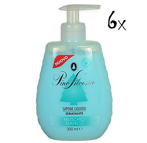 Pino Silvestre - 6 flaconi di sapone liquido al muschio bianco, 300 ml