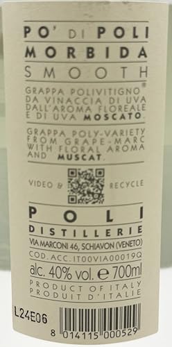 Poli Po Moscato (Morbida) 3040451.1 Grappa, 700 ml