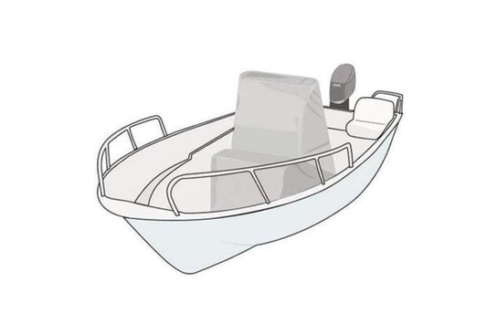 CG94 - Coperta per Barca, Copertura Protettiva per Imbarcazione con Console Centrale, Grigio Taglia L