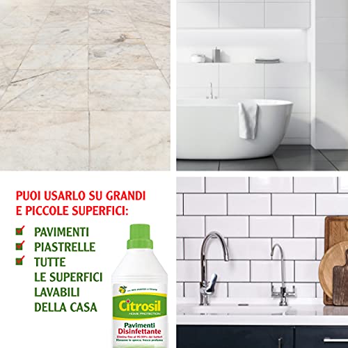 Citrosil Home Protection - Detergente Liquido Pulisci Pavimenti Igienizzante con Vere Essenze di Limone, 900 ml x 4 Pezzi