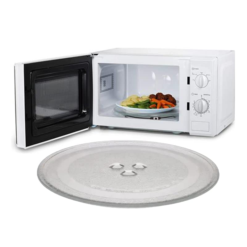 CG94 - Piatto Girevole Universale in Vetro per Forno a Microonde | ø25,5 cm, H 0,8 cm | 3 Punti di Fissaggio | Alta Qualità, Resistente alle Temperature