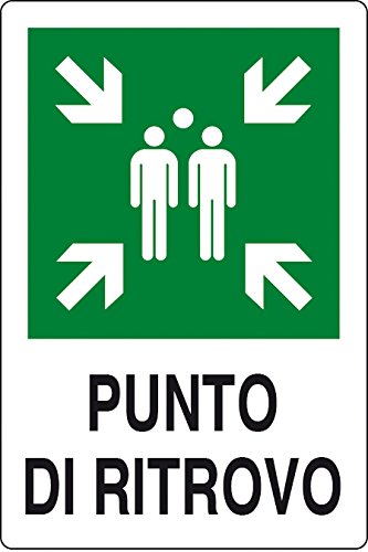 TARGA "PUNTO DI RITROVO" ALL 30X20 A NORMA EU