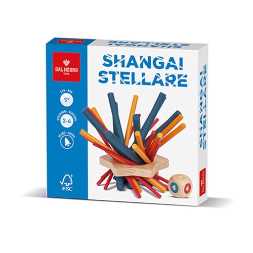 Dal Negro - Shangai Stellare, gioco di abilità in legno adatto per adulti, ragazzi e bambini dai 5 anni in su.