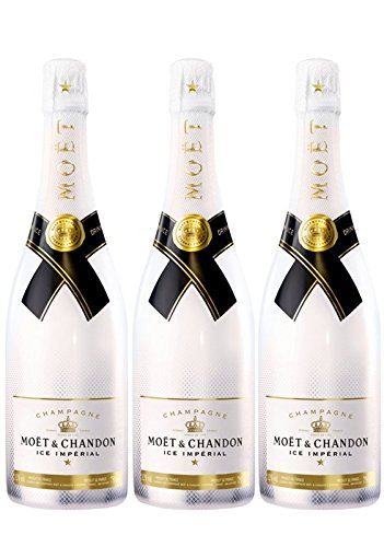Moët & Chandon Champagne Ice Impérial Blanc - Moët & Chandon - Varietà di uve Pinot Meunier, Pinot Nero, Chardonnay - Set di 3, 750 millilitri