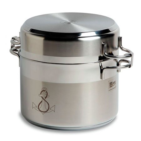 Marine Business 20002 Batteria di Cucina Auto-contenedora, Acciaio Inox, Argento, 34 x 24 x 20.5 cm, 7 Pezzi