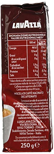 Lavazza Caffè Macinato Decaffeinato Dek Intenso - 10 confezioni da 250 grammi [2.5 Kg]