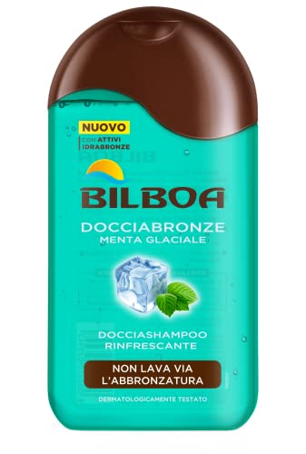 Bilboa, Docciabronze Nutriente, Doccia Shampoo con Oil Carrot per Corpo e Capelli, Idrata la Pelle e non Toglie l'Abbronzatura, Dermatologicamente Testato, Flacone da 250 ml