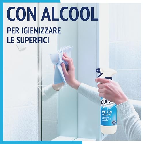 Quasar - Ricarica Vetri con Alcool - Senza Aloni, Asciuga Rapido, Igienizza - 680 ml