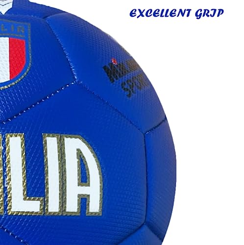 Mikado Sport Pallone da Calcio Modello Italia. Blu. Palla Realizzata in HF PVC. Adulti Ragazzi e Bambini