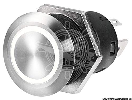 OSCULATI Interruttore Flat Inox (ON)-off 12 V Rosso