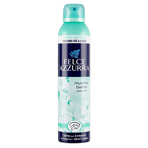 Felce Azzurra - Profumatore per Ambienti Spray Muschio Bianco a Lunga Durata, Deodorante Ambiente senza Acqua dal Profumo Intenso Istantaneo, Profumatore Ambiente Casa Zero Aloni, Profumatori 250 ml