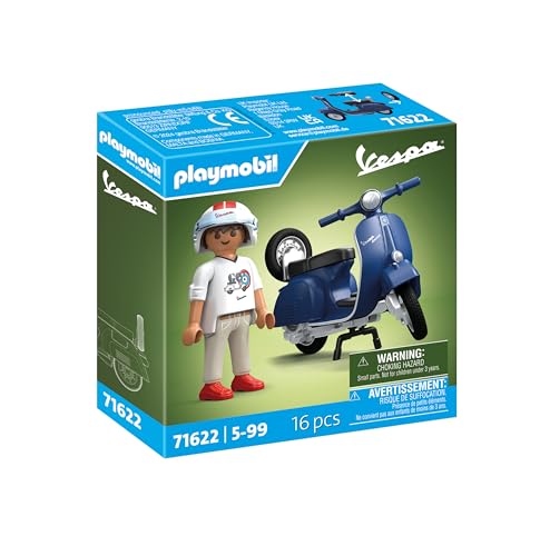 PLAYMOBIL Cars 71622 1969 Vespa 150 Sprint Veloce, blu, modello fedele per collezionisti e appassionati, comprende accessori versatili e ruota di ricambio removibile