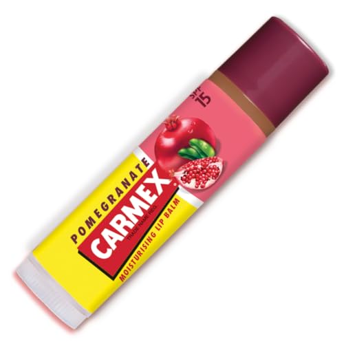 CARMEX Pomegranate SPF15 Lip Balm stick (4.25g) Antioxidant, Vitamin E, and soothing Aloe vera, Ultra Moisturising.