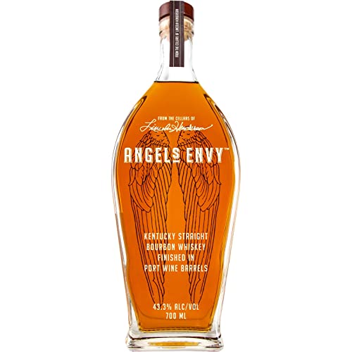 ANGEL’S ENVY Kentucky Straight Bourbon Whisky, 43,3% Vol., 70 cl / 700 ml, affinato in botti di Porto, Note di vaniglia e noci tostate