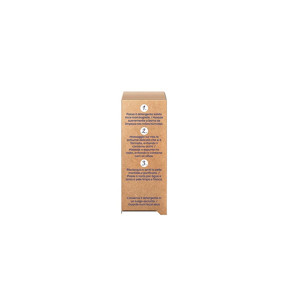 NIVEA NATURALLY CLEAN Detergente Viso Solido Rinfrescante 75 g, Detergente solido 99% naturale con Olio di Mandorla e Mirtilli, Detergente con formula vegana