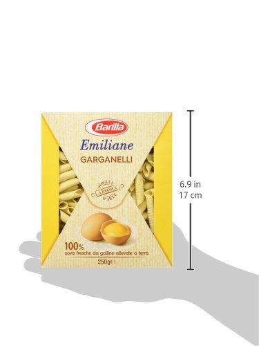 Barilla Le Emiliane Garganelli all' Uovo con Uova Fresche, Pasta dalla Sfoglia Porosa e Delicata, 250g