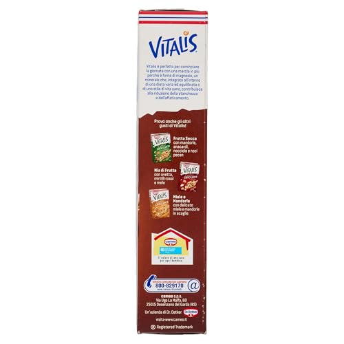Cameo Vitalis Muesli Croccante Double Chocolate, con Fiocchi Integrali di Avena Cioccolato Fondente e al Latte, Cereali Grandi Croccanti e Gustosi, Circa 10 Porzioni, Ricco di Fibre, 310 g