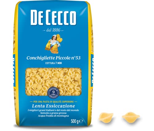 De Cecco - Conchigliette Piccole, Pasta di Semola di Grano Duro - 6 pezzi da 500 g [3 kg]