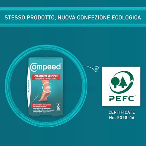 COMPEED Extreme, Cerotti per vesciche. Lunga durata e resistenti all'acqua. Ideali per lo sport - Formato medio, 6 Cerotti. Pack 100% plastic free