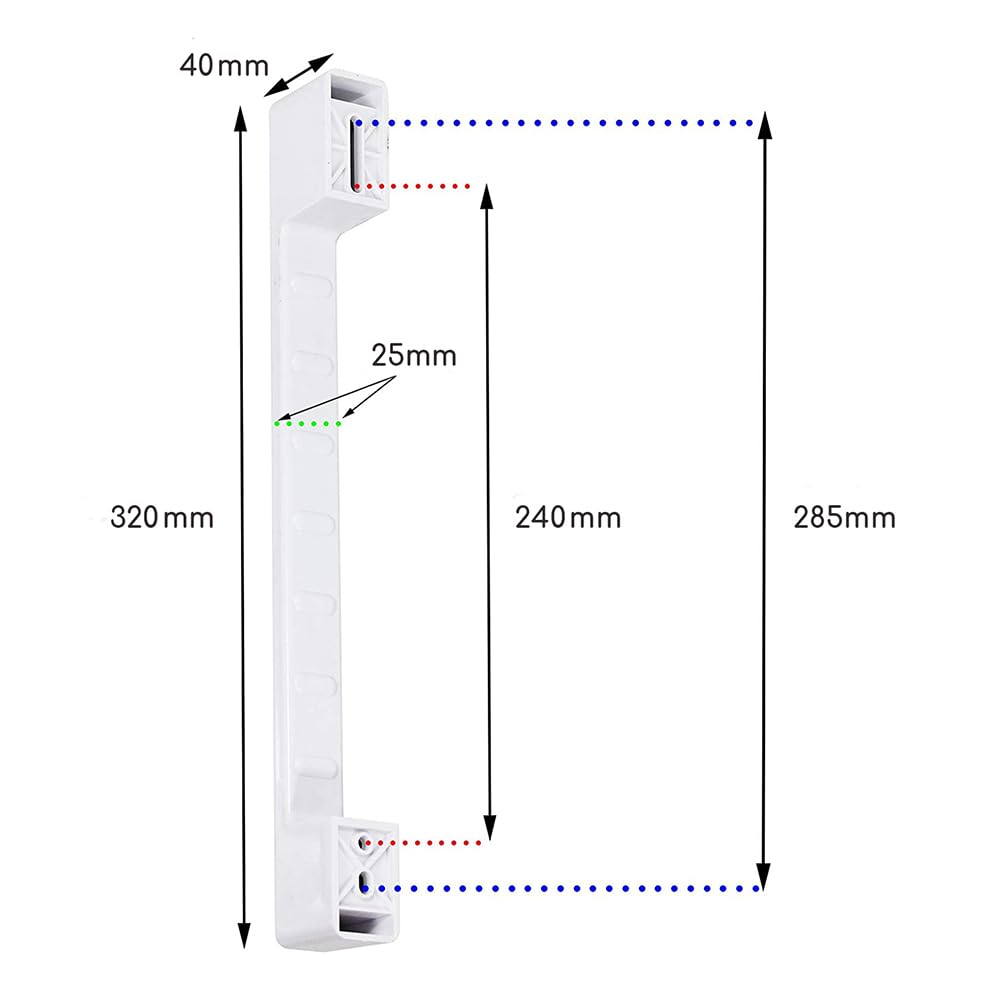 CG94 - Maniglia Regolabile Universale per Frigorifero e Congelatore | Compatibile con Tutte le Marche | Facile Installazione | 320mm, Bianco