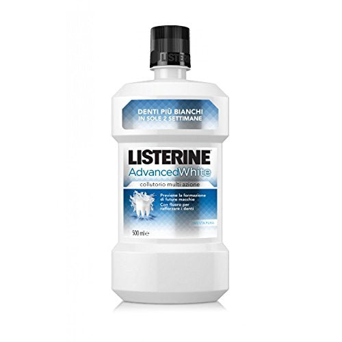 12 x LISTERINE Collutorio Advanced White Multi Azione 500 Ml