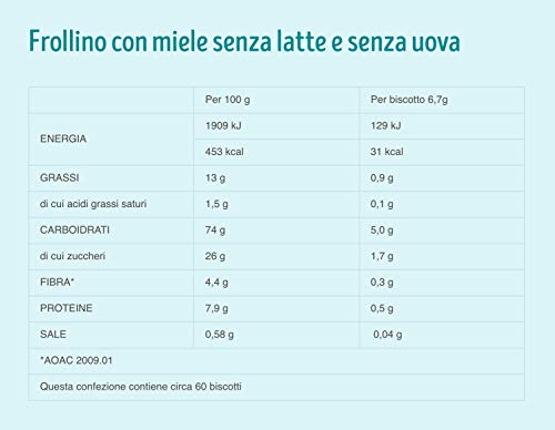 Misura Biscotti al Miele Privolat | Senza Latte e Uova | Confezione da 400 grammi